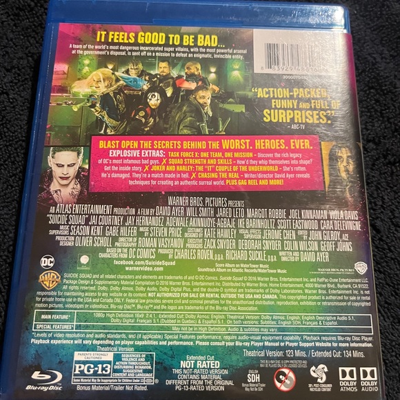Suicide Squad Extended Cut BlueRay DVD - Picture 2 of 5